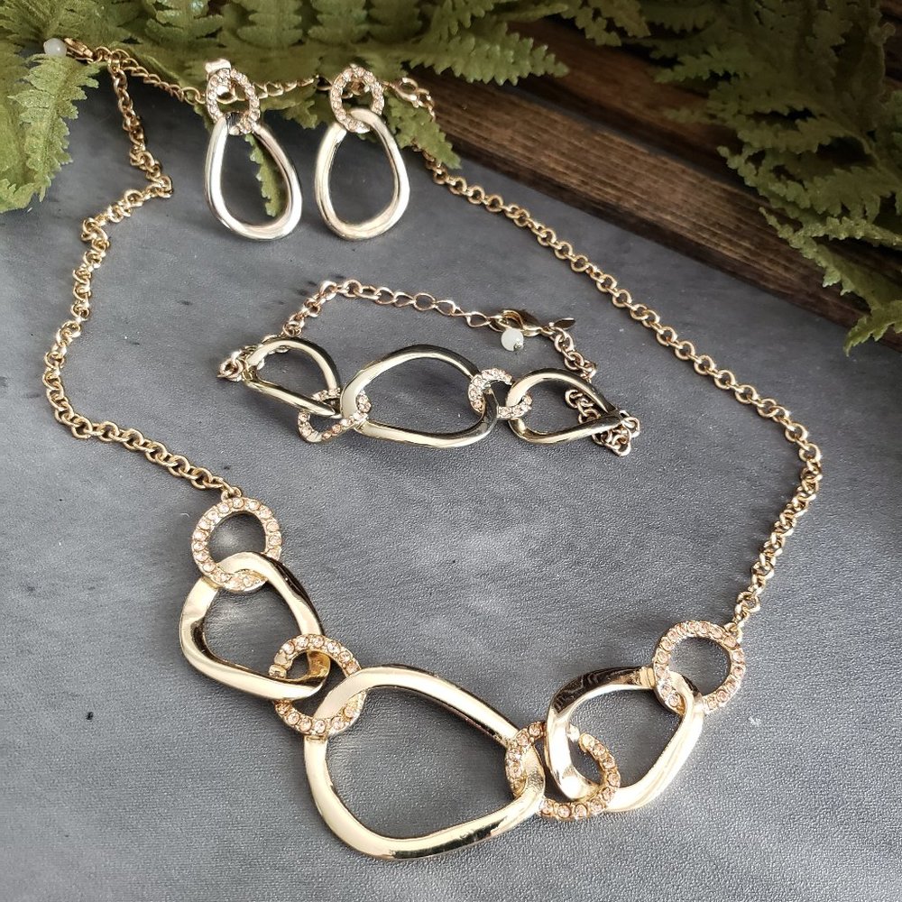 Avon Embellished Metals Cutout Jewelry Set